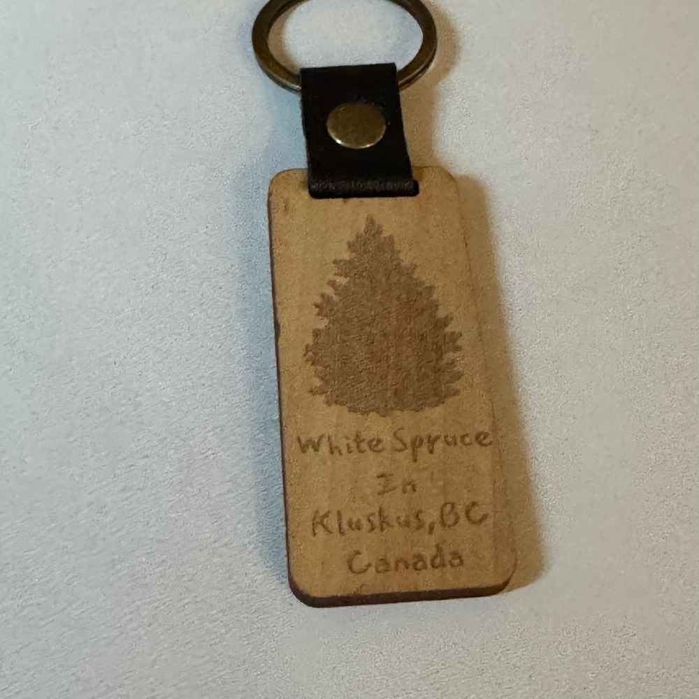 Wooden Keychain White Spruce Kluskus BC‎ Canada I Planted a Tree Souvenir